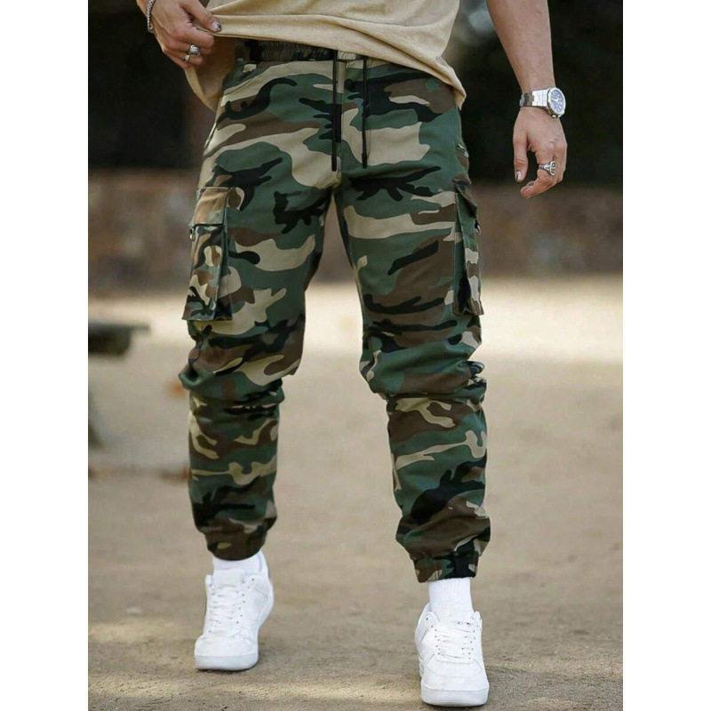 Winter Clothing Pants - กางเกงคาร์โก้ลายพรางทรงหลวม กางเกงทำงานเอวยางยืด กางเกงลำลองผู้ชาย คอลเลคชั่นฤดูหนาว เสื้อผ้าไซส์ใหญ่