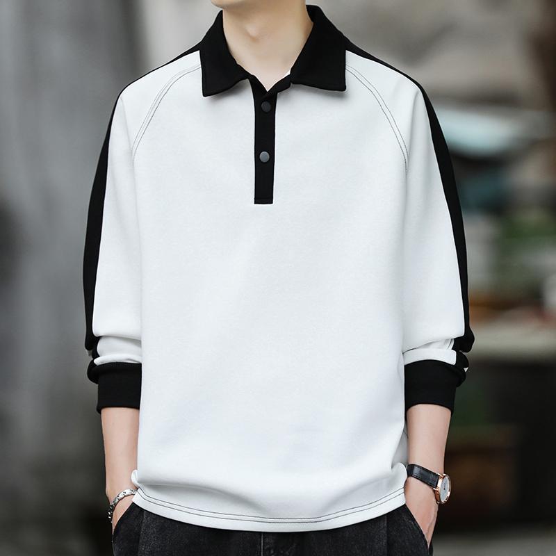 Winter Clothing Quotes - เสื้อโปโลผู้ชายสีตัดกัน เสื้อสวมหัวติดกระดุม สไตล์สวยงาม เสื้อสเวตเชิ้ตผู้ชาย ลดราคา ข้อเสนอสินค้า