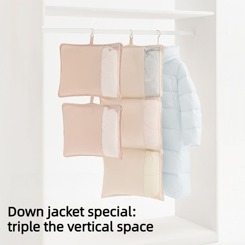 Winter Clothing Organizer - กระเป๋าจัดระเบียบแบบตาข่ายพับได้แบบซ้อนกันได้ โปร่งใส ระบายอากาศได้ สำหรับเสื้อแจ็คเก็ตและเสื้อโค้ทฤดูหนาว