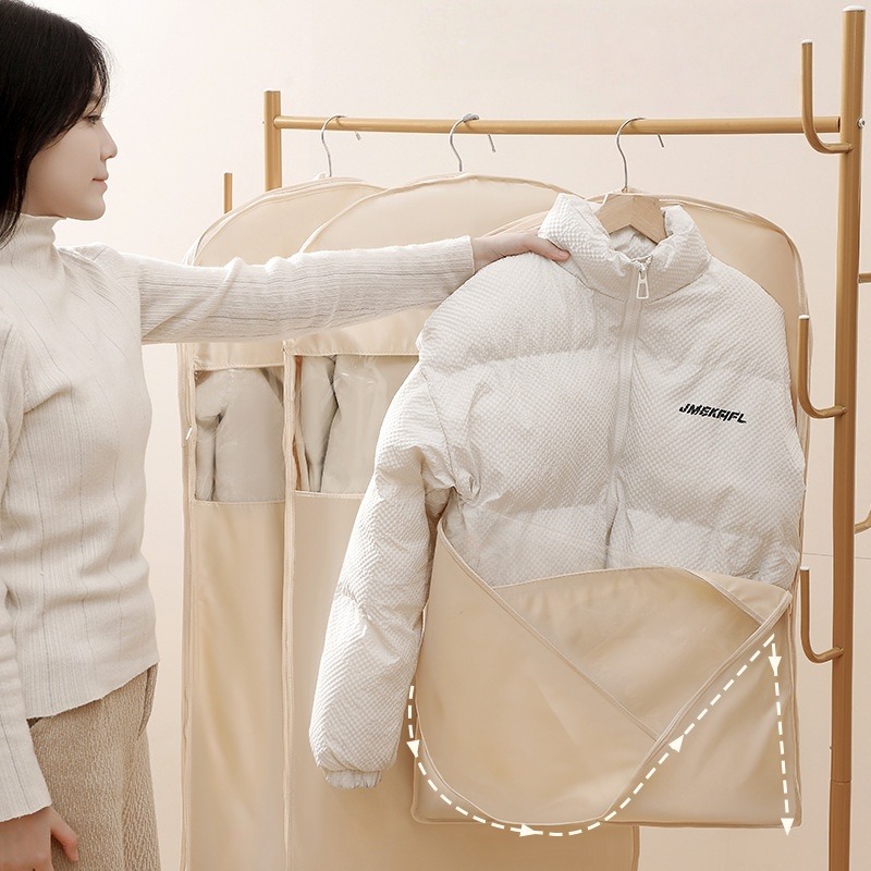 Winter Clothing Organizer - ถุงเก็บเสื้อผ้าแบบสุญญากาศ ถุงซิปพกพาสำหรับเสื้อผ้าฤดูหนาว ถุงกันฝุ่น ถุงเก็บเสื้อผ้าขนาดใหญ่ ถุงจัดระเบียบบ้าน