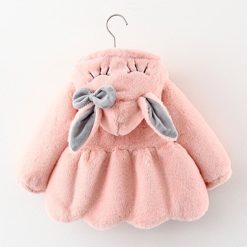 Winter Clothing For Toddlers - กระต่ายน่ารักหูตุ๊กตาเด็กเสื้อคริสต์มาสสาวเจ้าหญิงหวานเสื้อฤดูใบไม้ร่วงฤดูหนาว WARM Hooded Outerwear เสื้อผ้าเด็กวัยหัดเดิน
