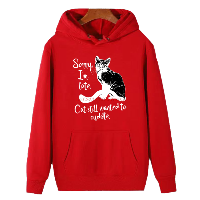 Winter Clothing Quotes - เสื้อฮู้ดลายกราฟิกคำพูดตลกๆ ของแมว ผ้าฟลีซสำหรับฤดูหนาว แฟชั่นใหม่ เสื้อฮู้ดและเสื้อเบลาส์ เสื้อผ้าผู้ชาย