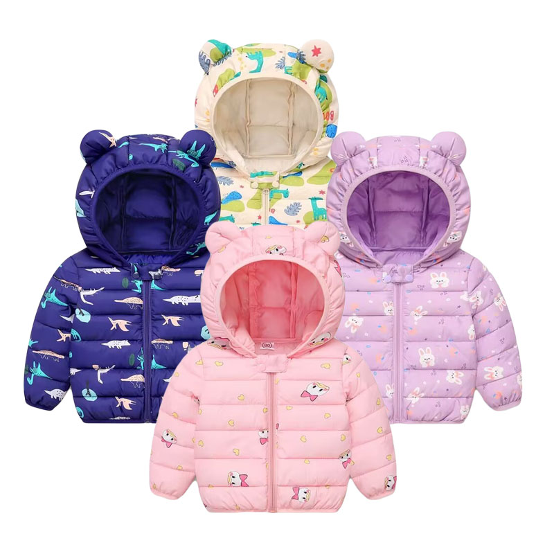 Winter Clothing Baby - เด็กฝ้ายเสื้อเด็กการ์ตูนลงเสื้อแจ็คเก็ตเด็กHoodedเสื้อผ้าหญิงฤดูหนาวที่อบอุ่นเสื้อผ้าเด็กวัยหัดเดินเด็กOuterwear 0-5Y