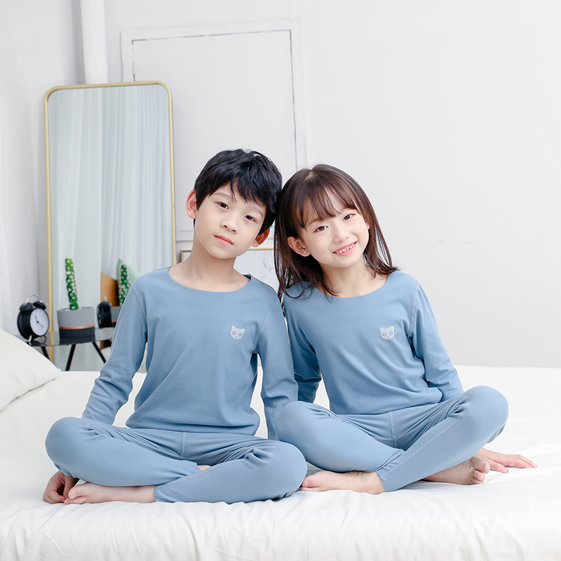 Winter Clothing For Toddlers - 2 ชิ้นเด็กฤดูใบไม้ร่วงและฤดูหนาวสีทึบฤดูใบไม้ร่วงเสื้อผ้าและกางเกงชุดเด็กชายและเด็กหญิงสบายชุดชั้นในความร้อน