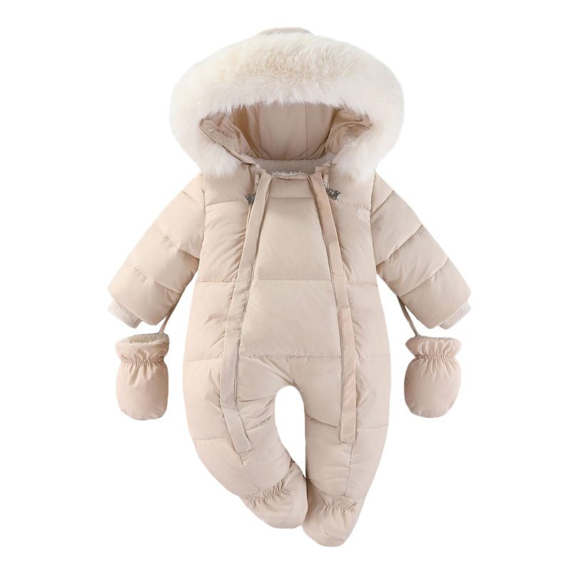 Winter Clothing Baby - ชุดหมีทารกแรกเกิดฤดูหนาวพร้อมถุงมืออุ่น Baju Bayi perempuan หนาและจั๊มสูทเด็กทารกกำมะหยี่มีฮู้ดเสื้อผ้าเด็กอ่อน0-18เมตร