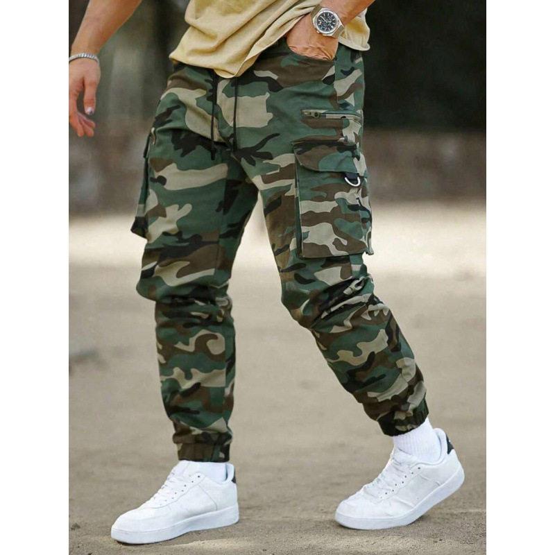 กางเกงคาร์โก้ลายพรางทรงหลวม กา - Winter Clothing Pants บทวิจารณ์และราคา