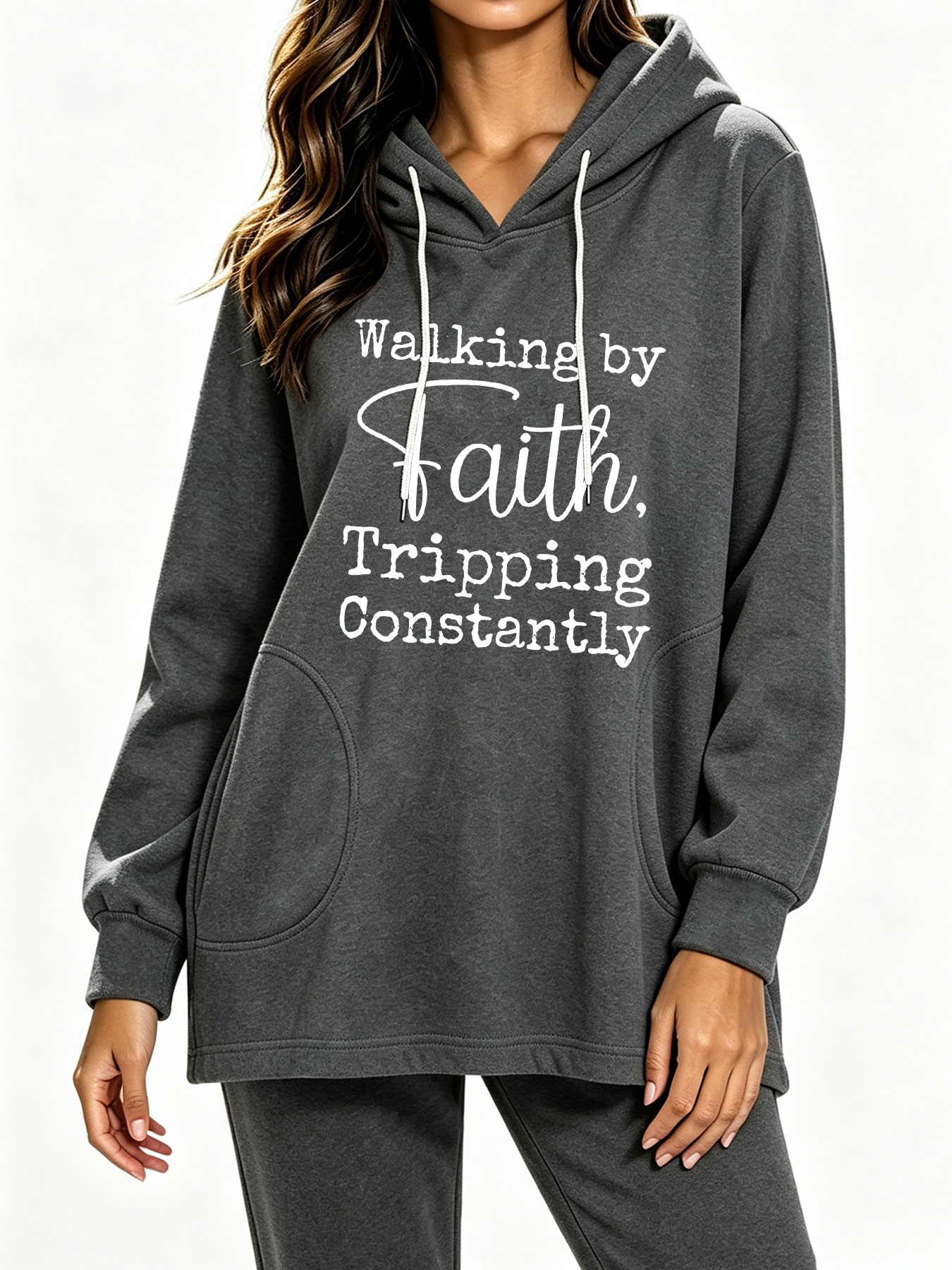 เสื้อฮู้ดสีขาวพิมพ์ลายคำพูดสนุ - Winter Clothing Quotes บทวิจารณ์และราคา