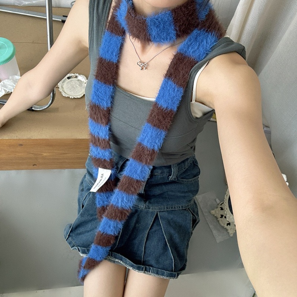 ผ้าพันคอไหมพรมลายทาง Y2 ผ้าพัน - Winter Clothing Accessories บทวิจารณ์และราคา