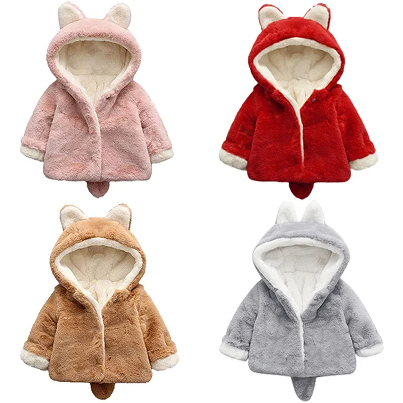 แจ็คเก็ตมีหูแมวน่ารักสำหรับเด็ - Winter Clothing Baby บทวิจารณ์และราคา