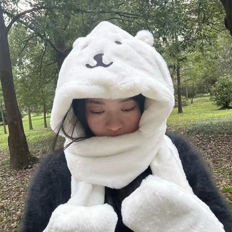 หมวกคลุมศีรษะแบบหนานุ่ม 3 in 1 - Winter Clothing Accessories บทวิจารณ์และราคา