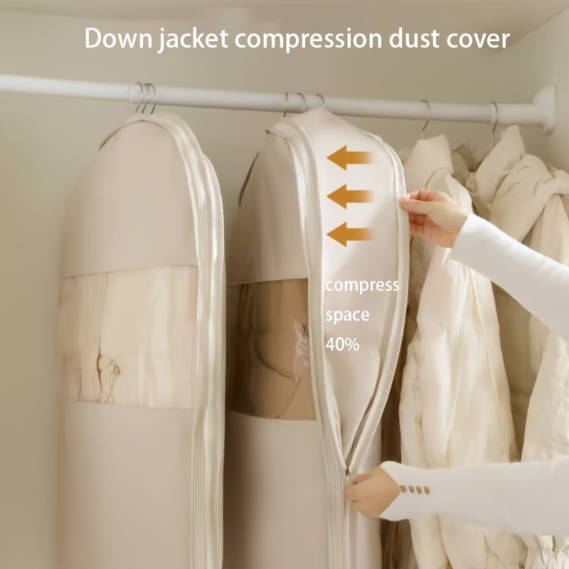 ถุงแขวนแบบบีบอัดสีเบจ ประหยัดพ - Winter Clothing Organizer บทวิจารณ์และราคา
