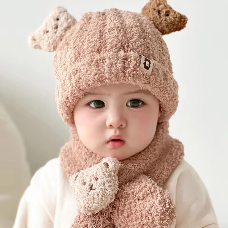 1-10 ชิ้น ชุดหมวกและผ้าพันคอเด - Winter Clothing Baby บทวิจารณ์และราคา